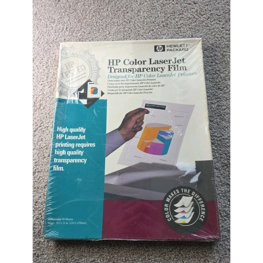 HP Color‎ LaserJet Transparencies 50 Sheets 8.5"x11" C2934A - New